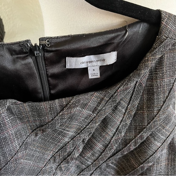 Classiques Entier Pleated Sleeveless Knit Pencil Career Midi Dress Lined Size 6 - Picture 6 of 6